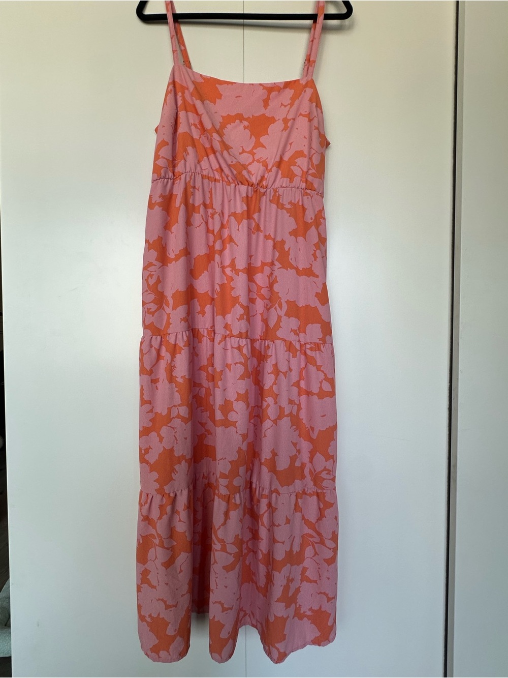 Sanctuary Pink and Orange Floral Tiered Maxi Dress